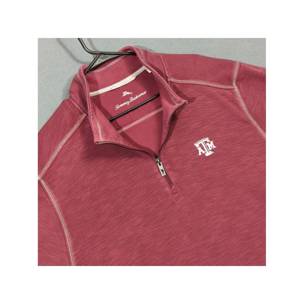 Tommy Bahama 1/4 Zip Top Men's 3XL Burgundy Texas A&M Pullover Sweater